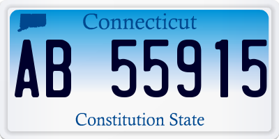 CT license plate AB55915