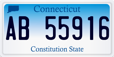 CT license plate AB55916