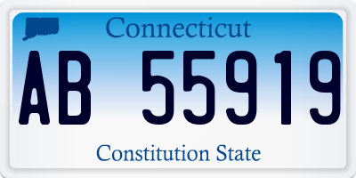 CT license plate AB55919