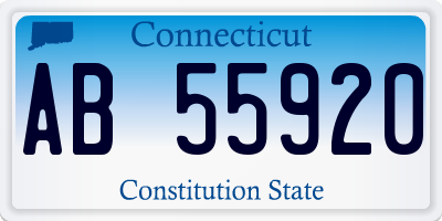 CT license plate AB55920