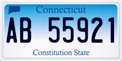 CT license plate AB55921