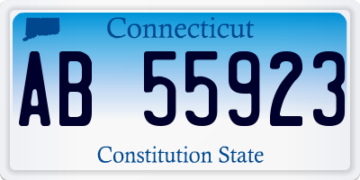 CT license plate AB55923