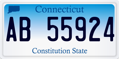 CT license plate AB55924