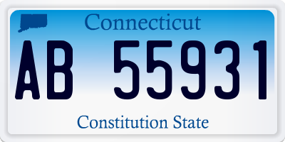 CT license plate AB55931