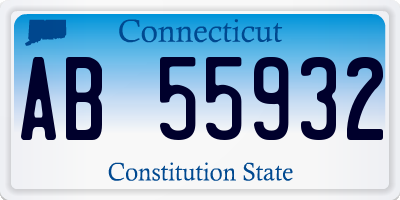 CT license plate AB55932