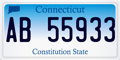 CT license plate AB55933