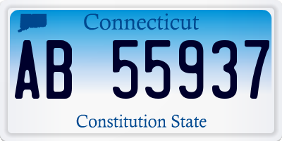 CT license plate AB55937