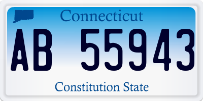 CT license plate AB55943