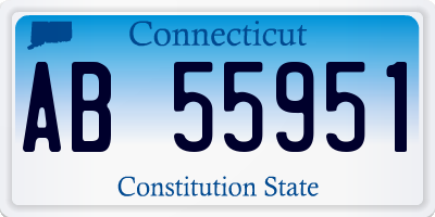 CT license plate AB55951