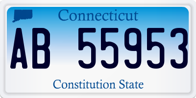 CT license plate AB55953