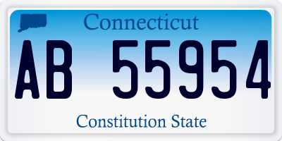 CT license plate AB55954