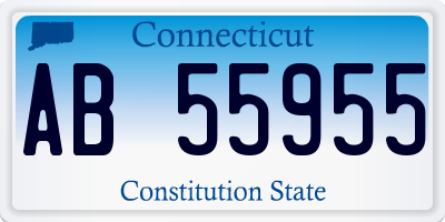 CT license plate AB55955