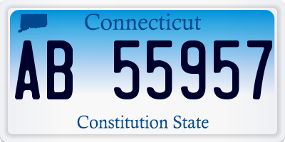 CT license plate AB55957