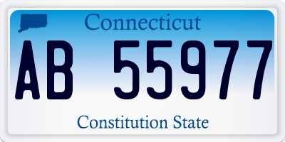 CT license plate AB55977