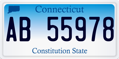 CT license plate AB55978