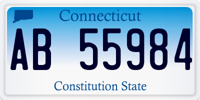 CT license plate AB55984