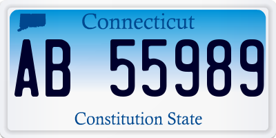 CT license plate AB55989