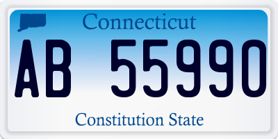 CT license plate AB55990