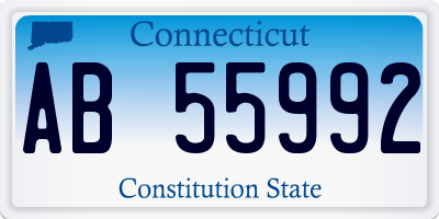 CT license plate AB55992