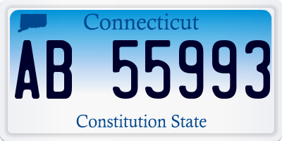 CT license plate AB55993