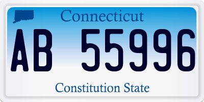 CT license plate AB55996