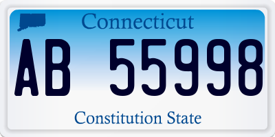 CT license plate AB55998