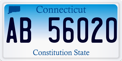 CT license plate AB56020