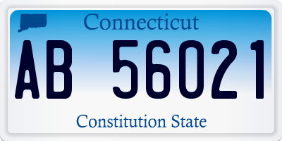 CT license plate AB56021