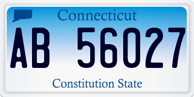 CT license plate AB56027