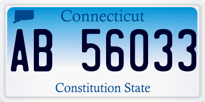 CT license plate AB56033