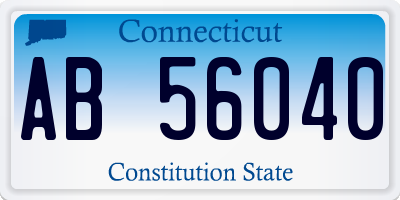 CT license plate AB56040