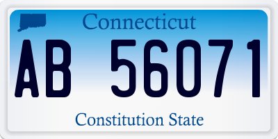 CT license plate AB56071