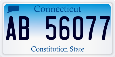 CT license plate AB56077