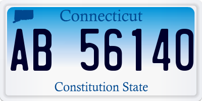 CT license plate AB56140