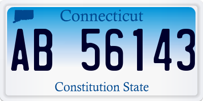 CT license plate AB56143