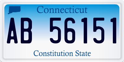 CT license plate AB56151