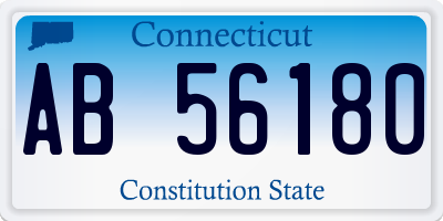 CT license plate AB56180