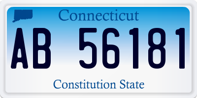 CT license plate AB56181