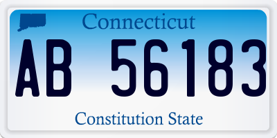 CT license plate AB56183