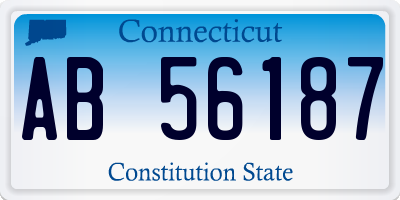 CT license plate AB56187