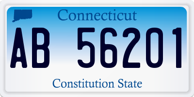 CT license plate AB56201