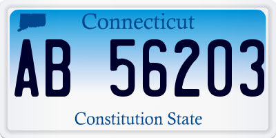 CT license plate AB56203