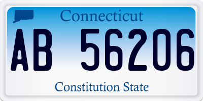 CT license plate AB56206