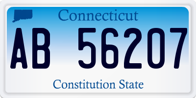 CT license plate AB56207