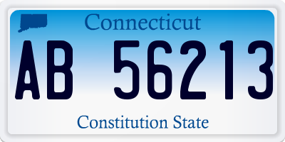 CT license plate AB56213