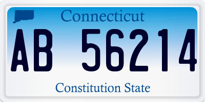 CT license plate AB56214