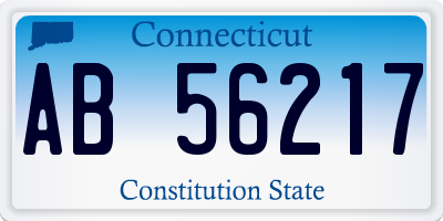 CT license plate AB56217