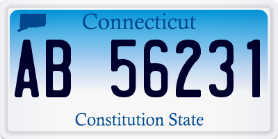 CT license plate AB56231