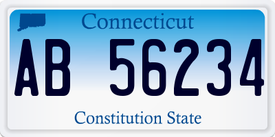 CT license plate AB56234