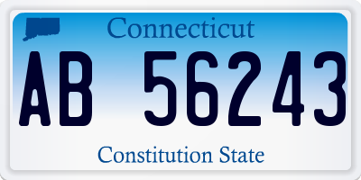 CT license plate AB56243